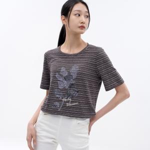 린넨 스트라이프 반팔 티셔츠 LCTSN425_GR