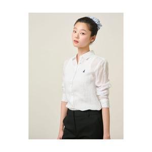 빈폴 BEANPOLE LADIES Essential 리넨 솔리드 레귤러핏 셔츠 화이트 BF5364E011 313124