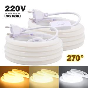 270 라운드 COB 네온 LED 220V 4000K 전원 EU 램프