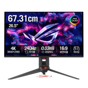 ASUS ROG Swift OLED PG27UCDM 27인치 게이밍 컴퓨터 모니터 (68.5cm 4K UHD QD-OLED 240Hz 0.03ms 멀티스탠드 3년 AS보증)