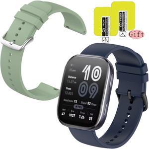 Amazfit Bip 6 용 실리콘 밴드 화면 보호 필름이있는 스마트 시계 스트랩 손목 팔찌 액세서리