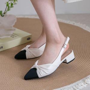 [분홍코끼리] 이프온리 리본 슬링백힐(4cm)