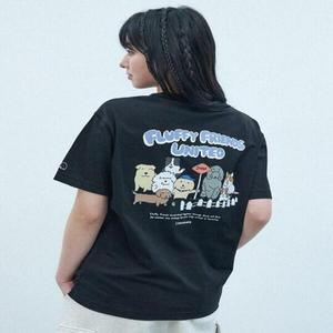 원더플레이스 (수북즈x꼬모니노즈) 남녀공용 FLUFFY FRIENDS T-SHIRT(3COLOR)WN246TETGZ10