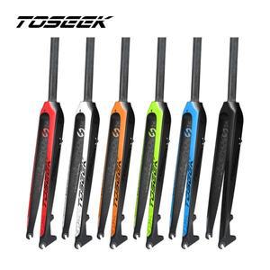 TOSEEK 풀 카본 포크 29 스트레이트 초경량 하드 산악 자전거 튜브, 휠 액세서리