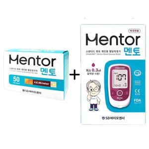 SD바이오센서 스탠다드 멘토 개인용혈당측정검사지 50매입 + 멘토혈당측정기