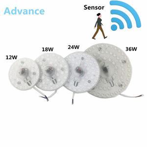 원형 LED 패널 조명 센서, 천장 광학 렌즈 모듈 램프 보드, 가정용 자석 설치, 110V-220V, 18W, 24W, 36W