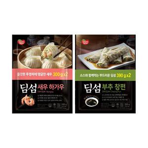동원 딤섬 새우하가우 300g, 2입, 1개 +  딤섬 부추창펀 390g, 2입, 1개 (총 4개)