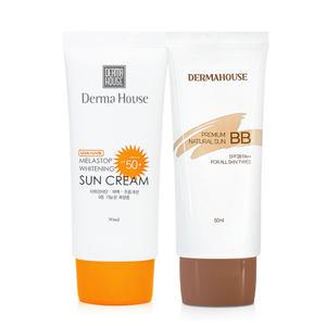 화이트닝 썬크림50ml+내츄럴 썬비비크림50ml/SPF50+PA+++/잡티&결점커버