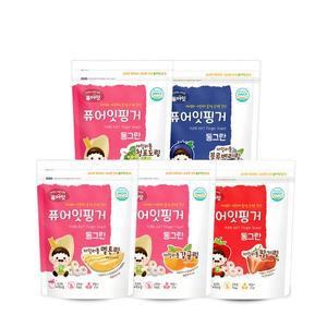 [퓨어잇]핑거 동그란 자일리톨 과일링 5종세트