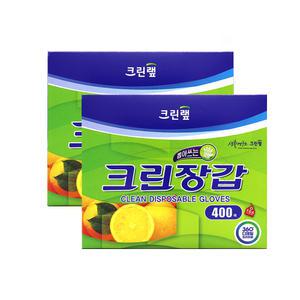 크린랩 크린장갑 400매 X 2개 /비닐/위생장갑