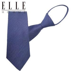 갤러리아 [ELLE HOMME] 엘르옴므 실크 지퍼/자동 넥타이-와이드헤링본 네이비 8