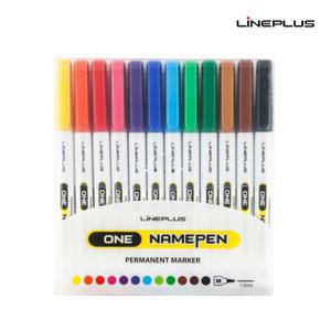 라인플러스 원네임펜 12색 세트 1.0mm 둥근닙 원 네임펜