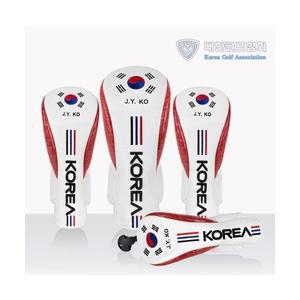GR 골프 국가대표 드라이버 우드 헤드 커버 세트 - 코리아 레드