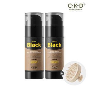 CKD 아미노비오틴 퀵블랙 염색샴푸 엑스퍼트 150g 2개+두피브러쉬 증정 / 염모 기능성 + 비건