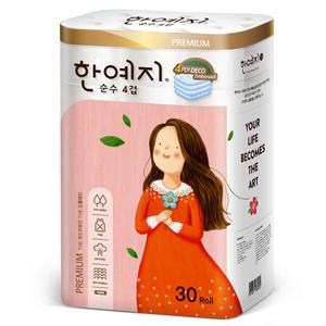 프리미어 순수 4겹 천연펄프 화장지 25m 30롤 1팩