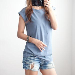 여성 블로그 카브라 캡소매 여름 민소매티 무지 이너 흰색 면 레이어드 나시 티