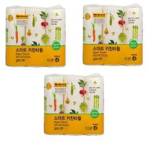 노 브랜드 스마트키친타올150매 12롤x3개입 총36롤 No Brand