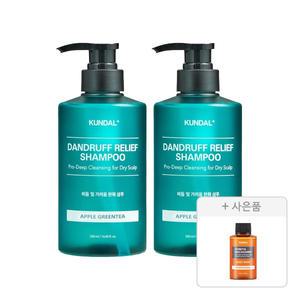 쿤달 프로클린 비듬샴푸, 애플그린티, 500g, 2개 + 증정(쿤달 바디워시, 화이트머스크, 100ml, 1개)