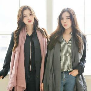 [하프클럽/옷자락]여자 데일리 심플 무지 직장인 면 머플러 목도리