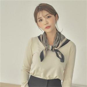 [하프클럽/옷자락]여자 직장인 회사원 사각 배색 글렌 체크 스카프