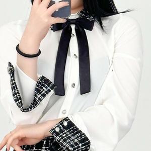 [하프클럽/옷자락]여자 기본 블랙 고리형 스쿨룩 파티 리본 넥타이