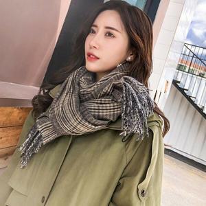 [하프클럽/옷자락]여성 남성 목도리 머플러 롱 투톤 체크