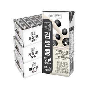 건국대학교 건국유업 검은콩 두유 190ml x 72팩/유산균 함유