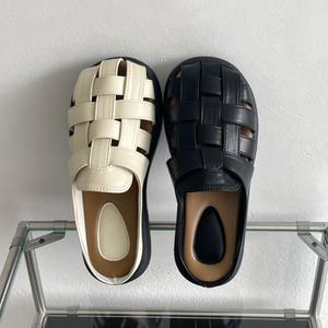 발편한 쿠션 위빙 블로퍼 2cm 둥근코 여름 뮬슬리퍼