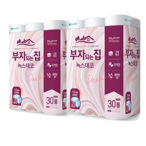 모나리자 부자되는집 녹스 데코 3겹 30m 30롤 x 2팩/화장지/휴지