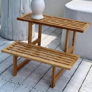 [RGKM9O39]계단형 DIY 대나무 수납선반 2단 1P 소품 선반