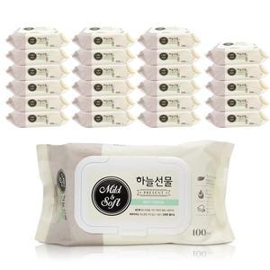 [RGP68OR3]하늘선물 물티슈 캡형100매 x1박스 24개 휴대형