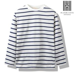 [해리슨]기본 쭈리 굵은줄 단가라 긴팔티 MDLF1243