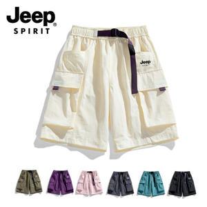 지프 JEEP SPIRIT 남녀공용 커플카고 반바지 5부 팬츠 루즈핏 빅사이즈 캐주얼 트레이닝팬츠K26