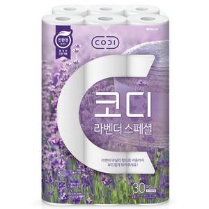 코디 라벤더 스페셜 3겹 화장지 30m 30롤 1팩 (30롤)