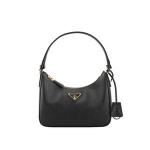 24FW 프라다 1BC204 NZV F0632 사피아노 가죽 미니 호보 숄더백 블랙