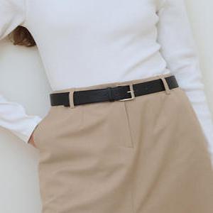 앳코너 24FW 35MM 스퀘어 클래식 벨트 블랙 AEBE4C402BK