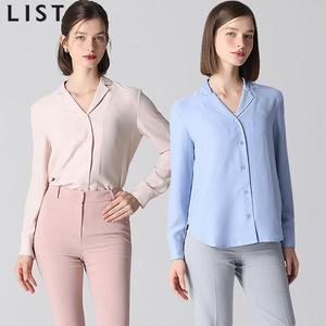 [리스트]LIST)] 페미닌 포멀 오픈카라 셔츠 (택가격 138000원)