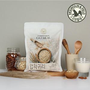 [산과들에] 오트밀 압착귀리 500g 2봉 / 1kg 오트밀 죽 오버나이트 롤드오트