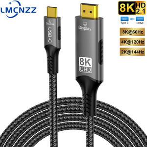 hdmitohdmi USB C에서 HDMI 호환 케이블 8K 4K C 타입에서 2 1 썬더볼트 3 4 에서 8K60Hz 4K60Hz 15 메이트 30