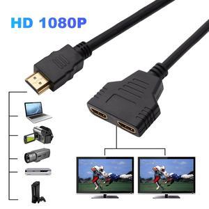호환100% HDMI 호환 포트 수-2 암 1080P 1 인 아웃 스플리터 케이블 어댑터 컨버터 PC TV Xbox용 Y