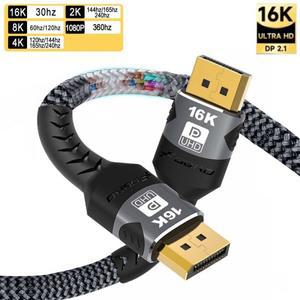 호환100% DP 2.1 케이블 DisplayPort 16K@30Hz HDR 디스플레이 포트 어댑터 3080 TV 비디오 노트북 게임 모