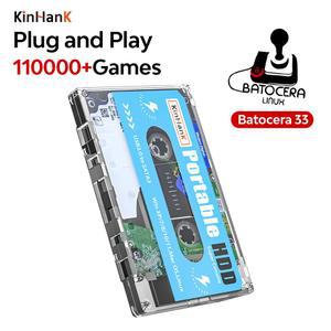 KINHANK 슈퍼 콘솔 500G 게임 HDD 100000 비디오 게임 70 에뮬레이터 /MAME/SS/NAOMI/PS2/PS1 플러그 앤 플레이 Batocera OS