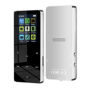 Mp3 플레이어 2.0 ''금속 MP4 음악 HiFi 블루투스 5.0 MP3 지원 카드 FM 알람 시계 전자 책 플레이어가있는