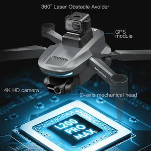 L200 프로 맥스 4K 전문 드론 GPS, EIS 듀얼 카메라, 장애물 회피 비행, 2 축 PTZ 브러시리스 헬리콥터, GP