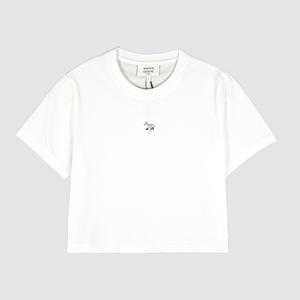 메종키츠네 25SS 베이비폭스 여성 크롭 반팔티셔츠 화이트 OW00104KJ0008 P100