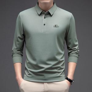 남자 데일리룩 긴팔티 카라넥 중년 긴팔 티 캐주얼 터틀넥 프린트 상의 M스포1
