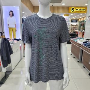 여성 스트라이프 반팔 라운드티셔츠 1K45385-1