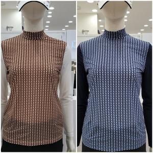 모다남양주 여성  몸판기하학 패턴  냉감 하이넥 티셔츠  MOW2TH11