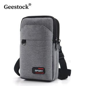 Geestock 남성용 방수 런닝 힙색 가방 패니 백팩 더블 레이어 핸드폰 파우치 야외 벨트 크로스백