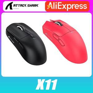 ATTACK SHARK 호환 호환 X11/R1 무선 마우스 트라이 모드 게임용 베이스 포함) Rgb 인체공학 경량 Pc 게이